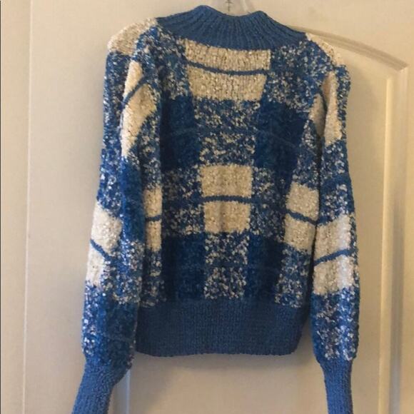 Jacket  window pane hand knit European yarns- - Picture 2 of 4